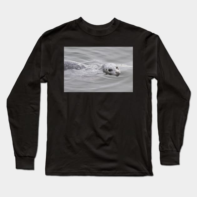 Cheeky Harbor Seal Winks at the Photographer Long Sleeve T-Shirt by walkswithnature